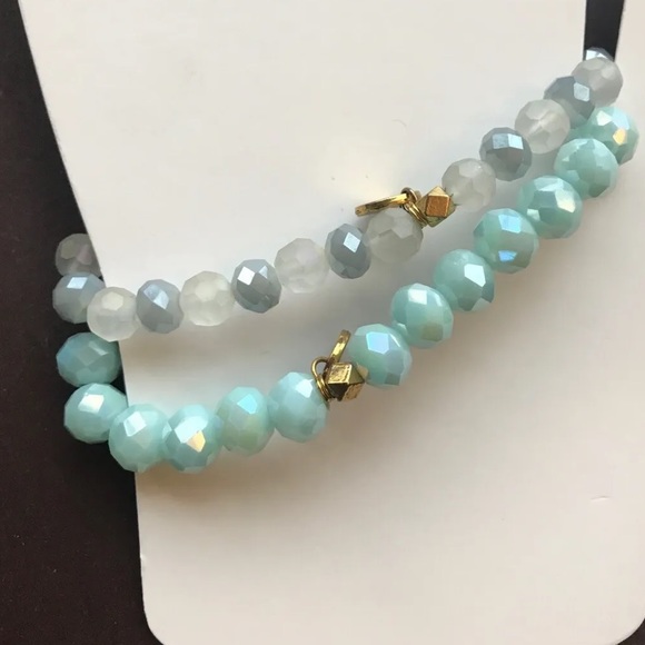 ERIMISH LOT OF 2 ELASTIC BRACELETS IN BLUE TONES - SIGNED - Picture 4 of 5